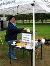 Woman with Blue Scarf Voting